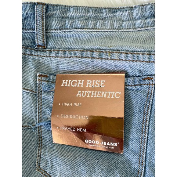 Gogo Jeans High Rise Distressed Destroyed Frayed Hem Shorts Sz 11/30‎ New w Tags - Picture 8 of 12